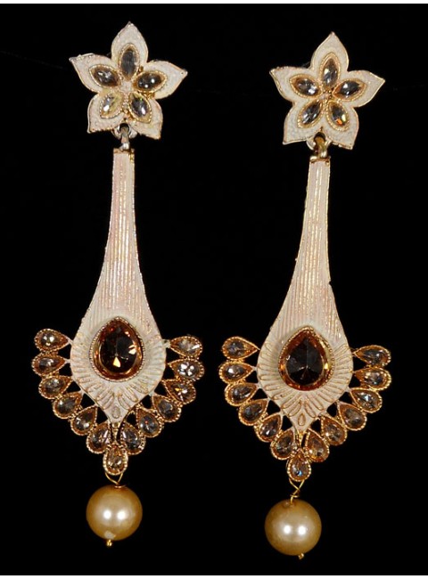 Reverse Ad Earrings With Meenakari Work